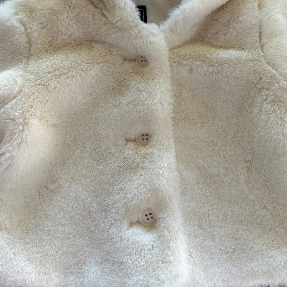 GAP Cream Kids Puffer Jacket with Bear Ears Size 18-24 Months